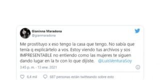 Gianinna Maradona destrozó a Luis Ventura: “Me prostituyo, por eso tengo la casa que tengo”