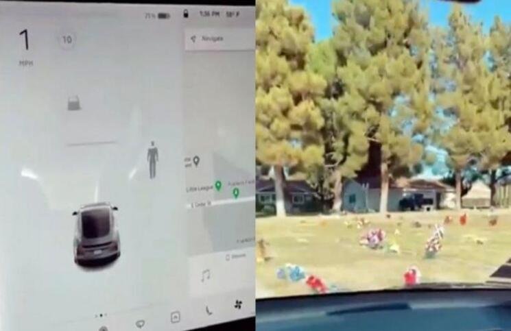 Video escalofriante: un auto eléctrico detectó a un supuesto fantasma en un cementerio vacío