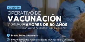 El miércoles 24 comienza la vacunación para adultos mayores de 80 años