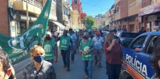 ATE con la FUSSI volvió a marchar por las calles céntricas de la Capital