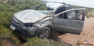Sufrió una fractura en tremendo vuelco