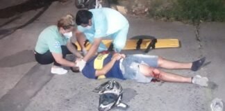 Motociclista lesionado en una colisión