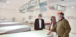 Jalil supervisó la puesta en funcionamiento de nuevas camas para pacientes con COVID-19 en el Hospital Malbrán