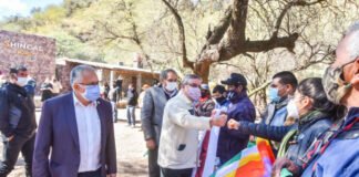 Visita del gobernador Raúl Jalil a Belén y reunión con comunidades originarias