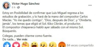 ¡Confirmado! Luis Miguel vuelve al estudio a grabar nuevo material