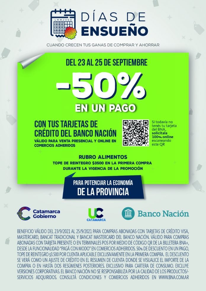 Jornadas One Shot del Programa “Días de Ensueño”: Jueves, viernes y sábado, alimentos con el 50% de descuento