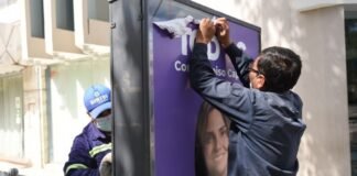 Retiran cartelería política