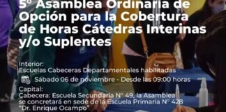 Nueva asamblea para la cobertura de horas cátedra de secundaria