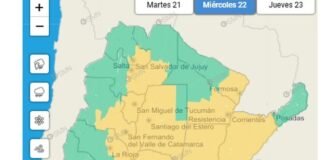 El SMN emitió una alerta amarilla para Catamarca