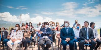 Juraron tres nuevos ministros y reasumió Aguirre en Seguridad Ministra Muela Avila, ministro Marcelo Murua, Ministro Gustavo Aguirre, Ministro Isauro Molina