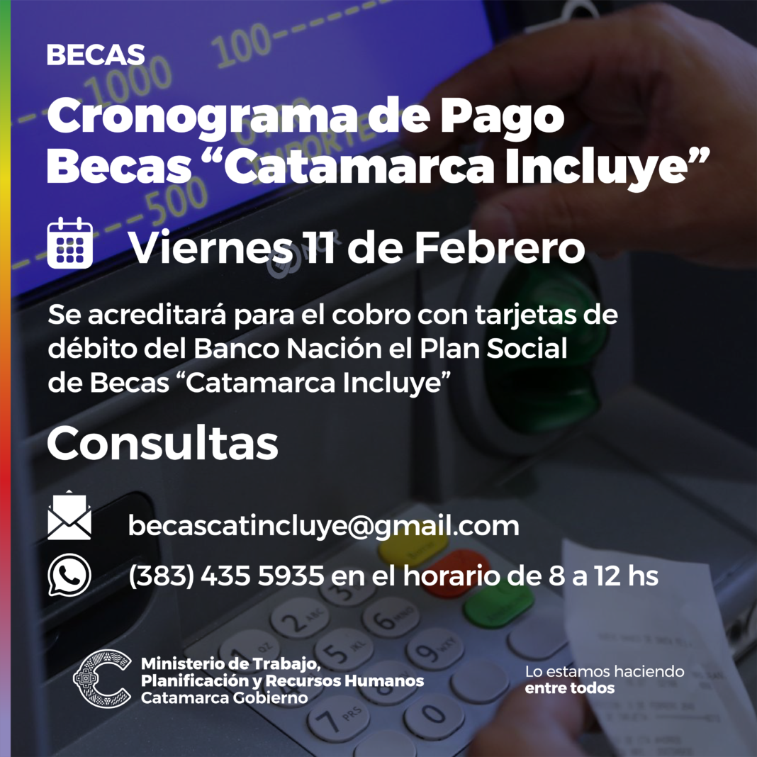 Cronograma de Pago de Becas «Catamarca Incluye»