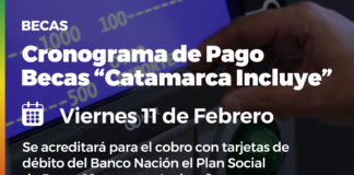 Cronograma de Pago de Becas «Catamarca Incluye»