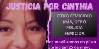 Eulalias: «EL SARGENTO ORTEGA ES EL CULPABLE DEL FEMICIDIO DE CINTHIA Y EL ESTADO ES EL RESPONSABLE»