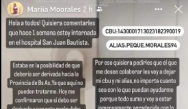 Joven hospitalizada pide ayuda para ser trasladada a Buenos Aires