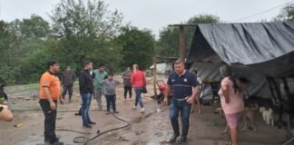 Asistieron a distintas familias afectadas por el temporal de lluvia