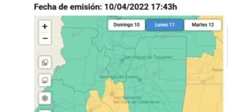 Alerta amarilla por lluvias y tormentas para Catamarca