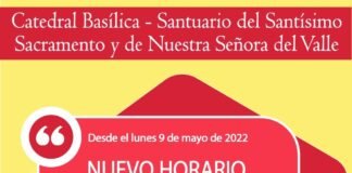Nuevo horario de Misas en la Catedral y la Gruta