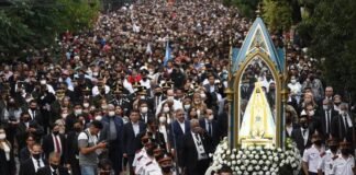 Masiva congregación de fe en la Procesión en honor a la morena Virgen del Valle