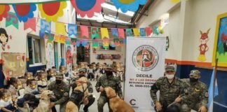 Canes de la Policía dieron una exhibición en Jardín de Infantes seccion canina de la policia de catamarca