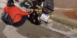 Motociclista lesionada