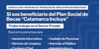 Beca Catamarca Incluye: convocan a beneficiarios para trabajar en el sector privado