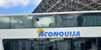 Apedrearon un colectivo de pasajeros en la 38