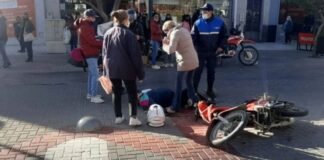 Siniestro vial frente a la plaza 25 de Mayo