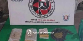 Policía buscaba un celular robado y encontraron 2 kilos de marihuana