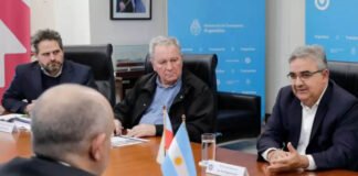 Reunión para el desarrollo logístico del transporte del Litio Rubén Dusso. Raúl Jalil