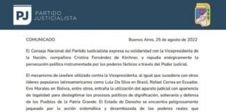 El PJ Catamarca adhiere al estado de alerta y movilización por Cristina Kirchner impulsado por el PJ Nacional