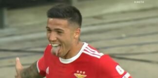 Enzo Fernández anotó su tercer gol en tres partidos en Benfica