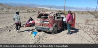 Un hombre murió en un accidente en Palo Blanco