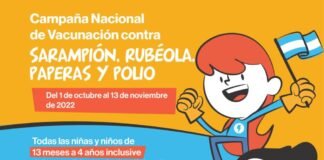Campaña Nacional de Vacunación contra Sarampión, Rubéola, Paperas y Poliomielitis 2022