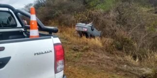 Un vehículo se accidentó en la Cuesta del Totoral