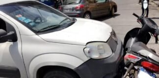 Una mujer resultó lesionada y quedó inconsciente tras un accidente vial en pleno centro