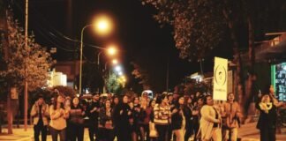 Ruidosa manifestación de alumnos y docentes del IES Sebastián Corpacci