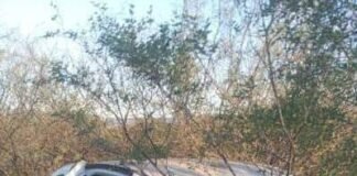 Vuelco en la Ruta Nacional N° 38 a la altura del Cementerio