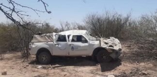 Camioneta del Ministerio de Salud volcó en la ruta 40