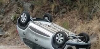 Vuelco sobre Ruta nº 4: conductor salió ileso