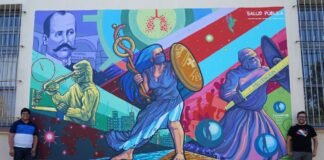 El grupo Epicentro realizó el mural “Salud Pública”, ganador del Concurso Nacional de Muralismo