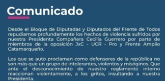 Repudian los “actos de violencia” contra la Presidenta de la Cámara de Diputados, Cecilia Guerrero