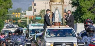 Emotivo traslado de la Imagen de la Virgen del Valle al Parque Adán Quiroga