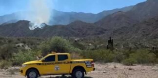 Se registró un incendio en la cuesta de la Cébila