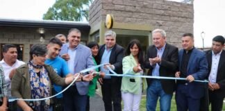 Inauguración de obras en Aconquija Ruben Dusso, Cristian Gutierrez, Horacio Gutierrez