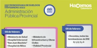 Cronograma de pago de haberes de la Administración Pública Provincial