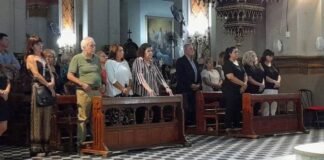 Políticos y militantes participaron de la misa por la salud de Ramón Saadi