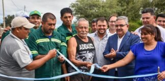 El gobernador Jalil y el intendente Menecier inauguraron asfaltado en La Merced