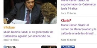 El deceso del exgobernador Saadi repercutió en los medios nacionales
