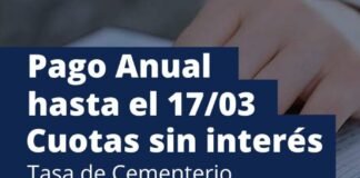 Vence el pago anual de la Tasa de Cementerio