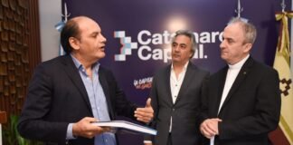 Gustavo Saadi recibió al secretario de la Iglesia Maronita y al Coordinador de FUNLAC